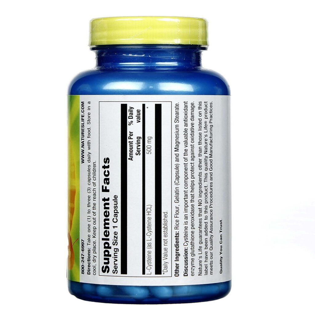 Nature's Life L-Cisteína 500 mg 100 Cápsulas: Energia e Bem-Estar para Você - Imagem 2