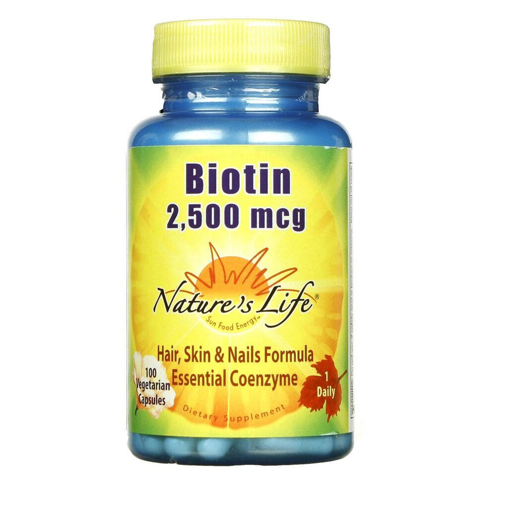 Nature's Life Biotina 2500 mcg 100 Cápsulas Vegetarianas: Cabelos, Pele e Unhas Fortes
