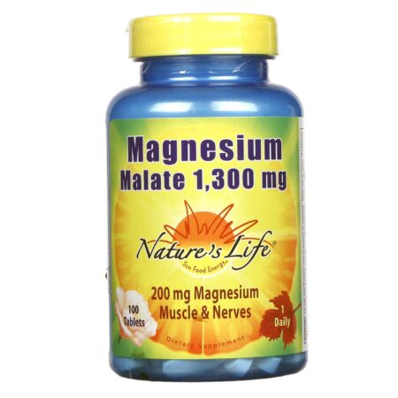 Nature's Life Malato de magnésio 1.300 mg - 100 Tabletes