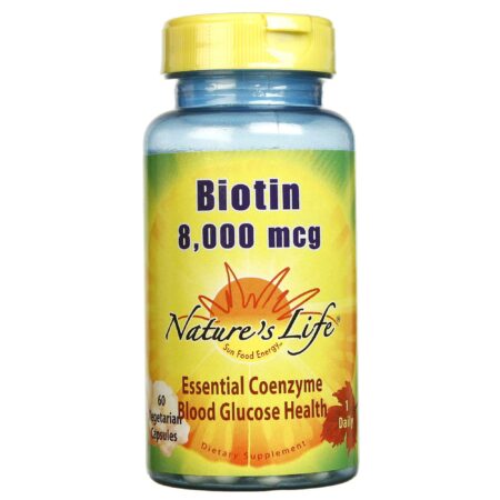 Nature's Life Biotina 8000 mcg 60 Cápsulas Vegetarianas