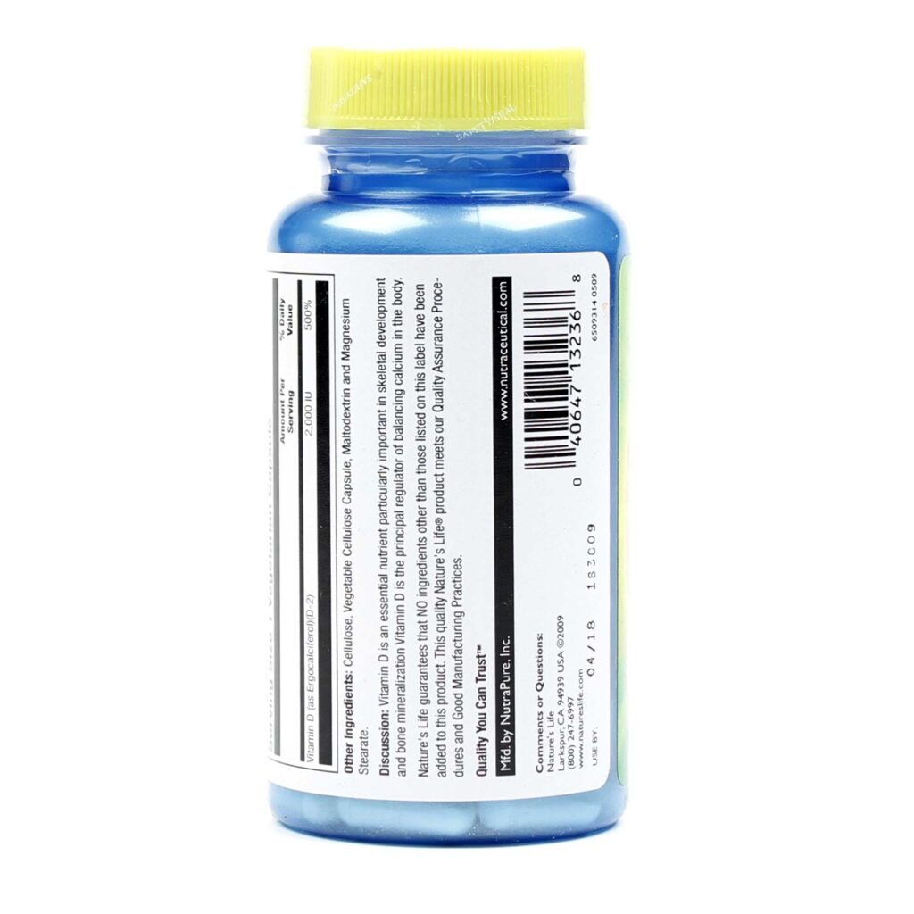 Nature's Life D-2 2.000 UI - 90 Cápsulas Vegetarianas: Vitamina D3 Essencial para o Brasil - Imagem 3