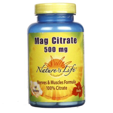 Nature's Life, Citrato de Magnésio 500 mg - 60 Tabletes