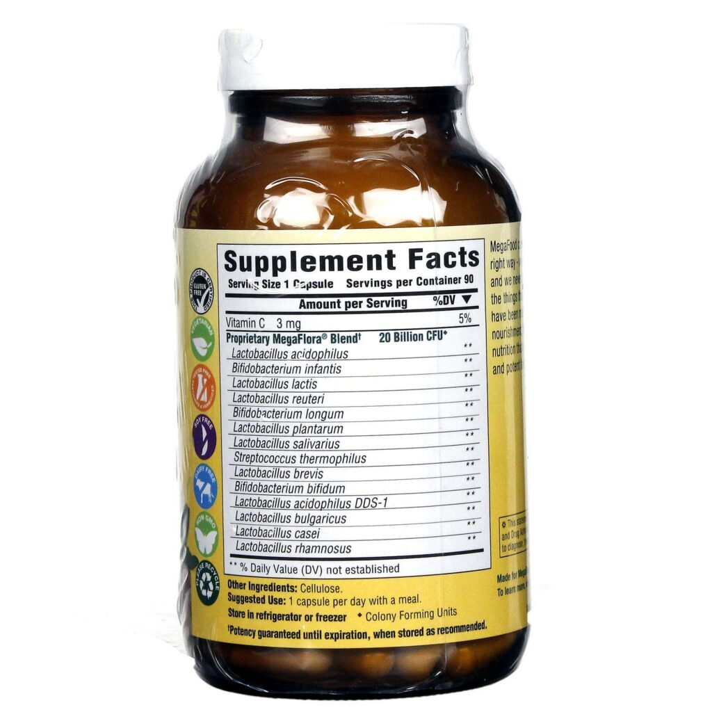 MegaFood Megaflora 90 Cápsulas: Saúde Intestinal e Bem-Estar - Imagem 2