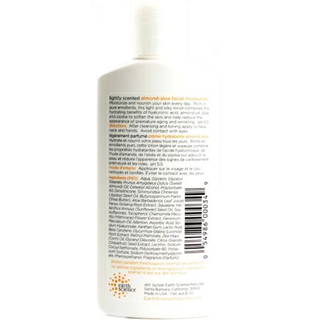 Earth Science, Hidratante Facial de Amêndoas e Aloe, Levemente Perfumado - 150 ml (5 fl oz) - Image 2