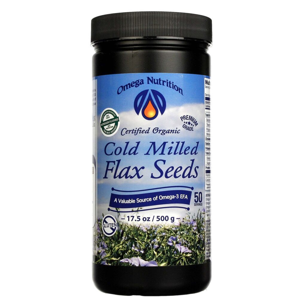Sementes de Linho Orgânicas Jarrow Formulas Omega Nutrition Prensadas a Frio 496g