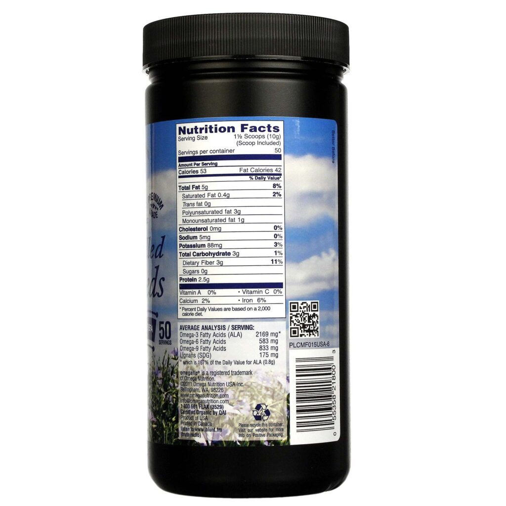 Sementes de Linho Orgânicas Jarrow Formulas Omega Nutrition Prensadas a Frio 496g - Imagem 2
