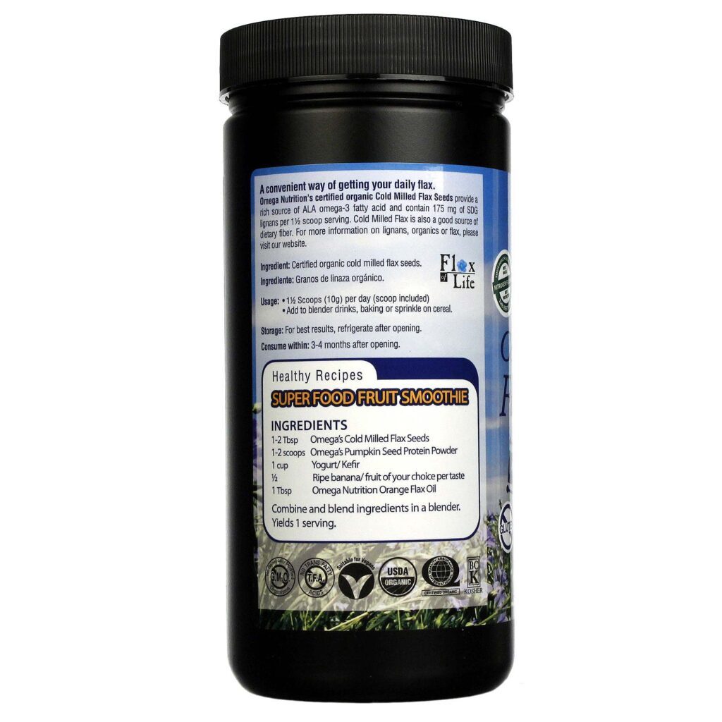 Sementes de Linho Orgânicas Jarrow Formulas Omega Nutrition Prensadas a Frio 496g - Imagem 3