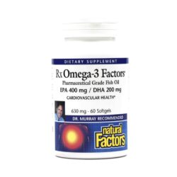 Natural Factors Rx Omega-3 Factors Óleo de Peixe 60 Cápsulas Gel - Saúde Cardiovascular