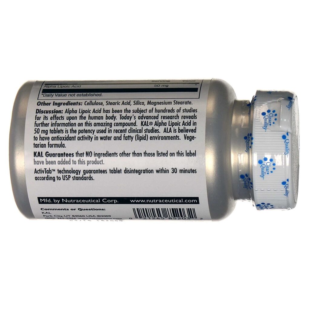 Kal Ácido Alfa-Lipóico 50mg 30 Tabletes - Antioxidante Essencial para sua Saúde - Imagem 3