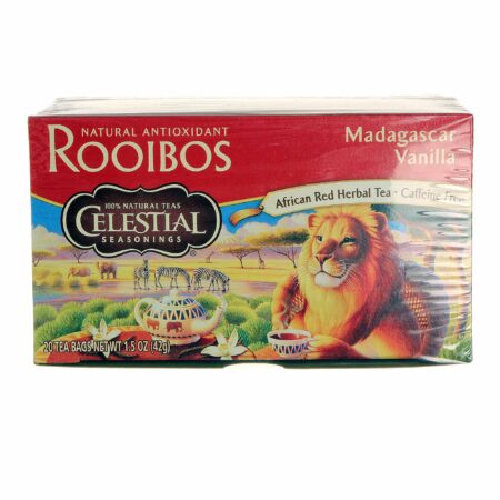 Celestial Seasonings, Chá Vermelho Rooibos, Baunilha Madagascar - 20 Saquinhos