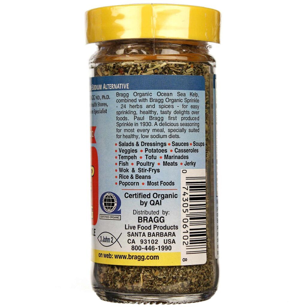 Bragg Tempero de Algas Marinhas Orgânico 76.5 gr - Um Toque Salino Saudável - Imagem 3