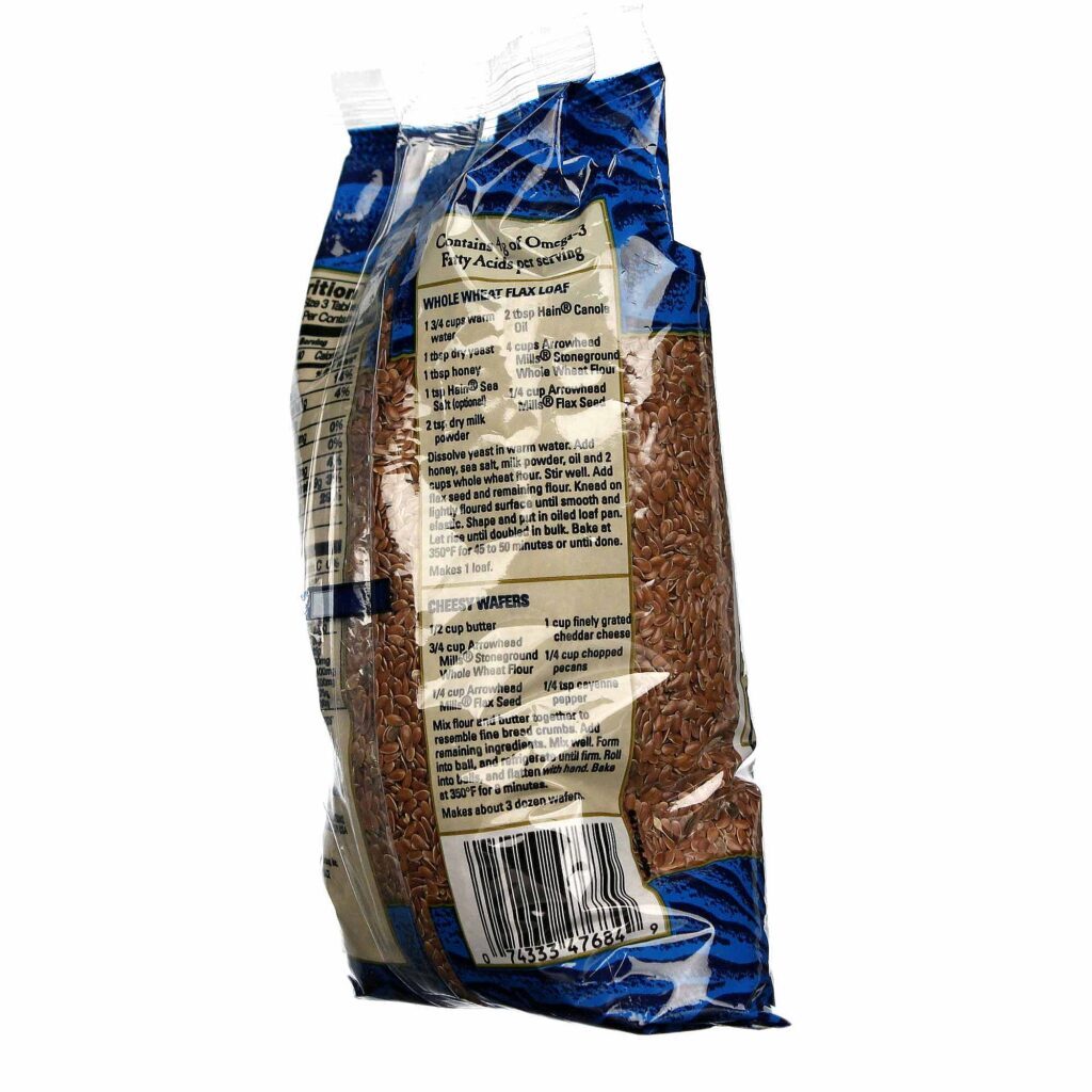 Arrowhead Mills Sementes de Linho 453g - Nutrição e Bem-Estar Natural - Imagem 3