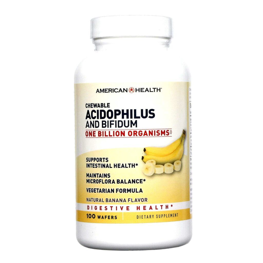 American Health Wafers de Acidophilus Banana - 100 Unidades Mastigáveis
