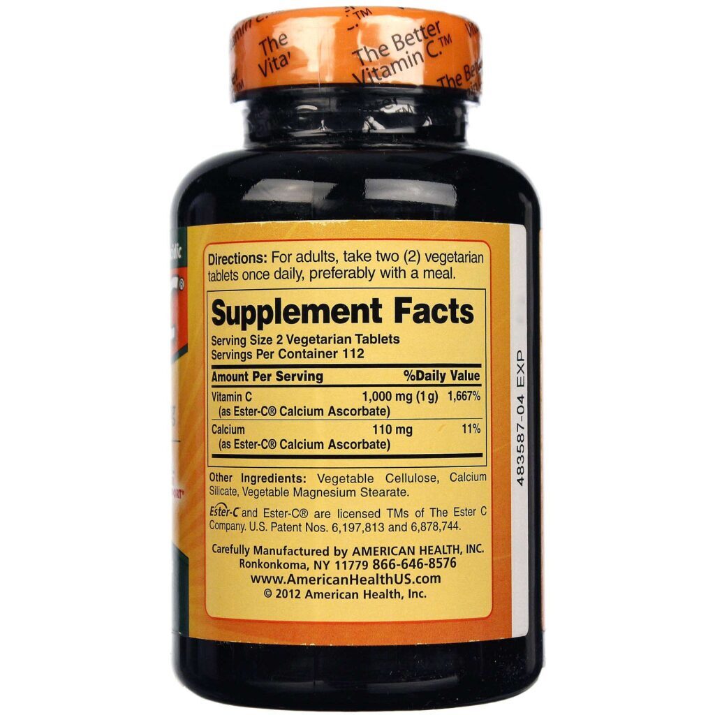 American Health Ester C 500 mg - 225 Comprimidos Mastigáveis: Vitamina C Essencial para Sua Saúde - Imagem 2