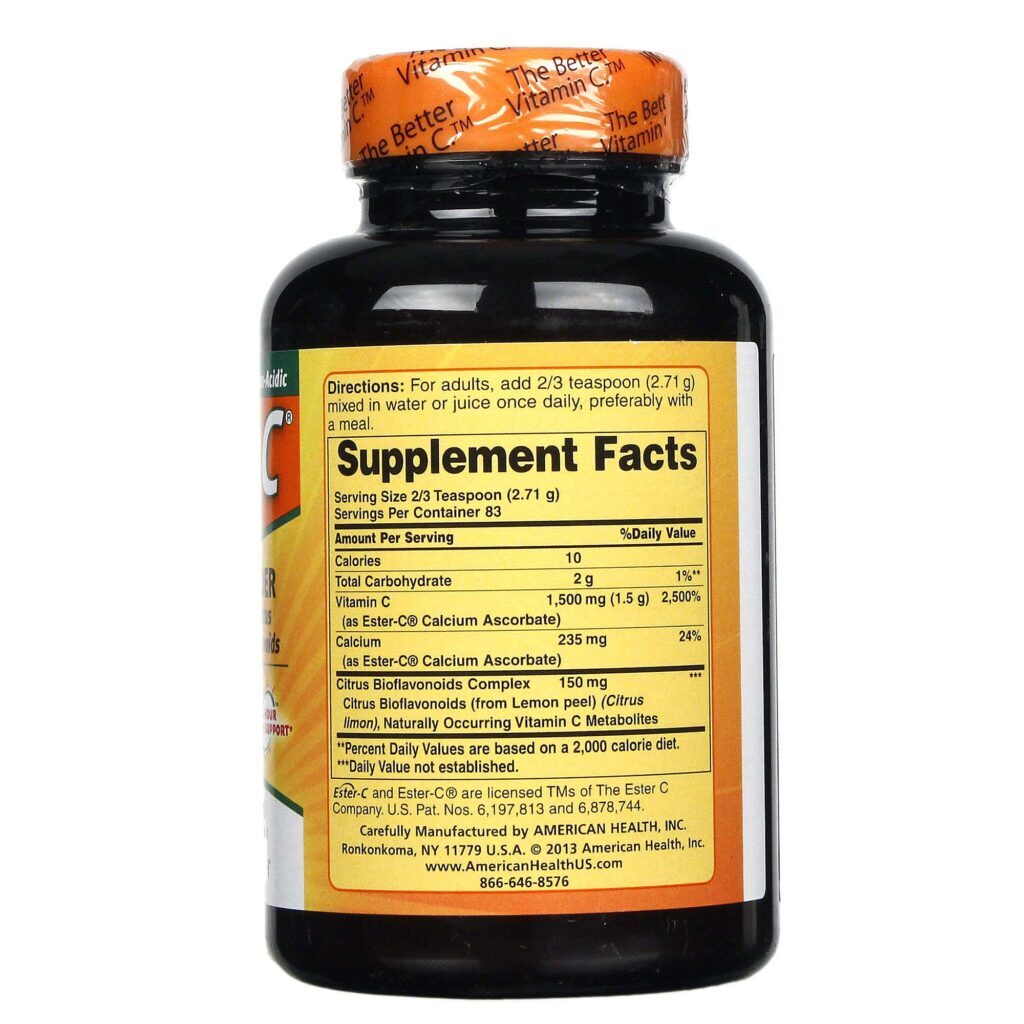 Vitamina C Ester C® em Pó American Health com Citrus Bioflavonóides - 226,8g - Imagem 2