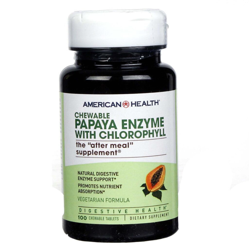 Enzima de Mamão com Clorofila American Health - 100 Tabletes Mastigáveis | Saúde Digestiva