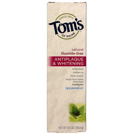 Tom's of Maine, Creme Dental Antiplaca e Branqueador, Hortelã - 155.9 (5,5 oz)