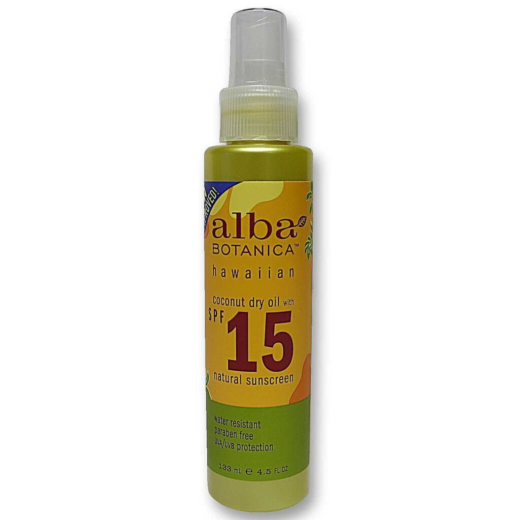 Alba Botanica Óleo Bronzeador Coco FPS 15 - 133 ml (4,5 fl oz) Pele Radiante