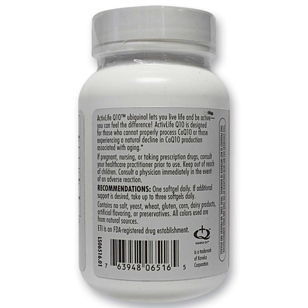 Enzymatic Therapy ActiveLife Q10 100 mg: Coenzima Q10 Essencial para Energia e Saúde Cardíaca - 30 Géis - Imagem 3