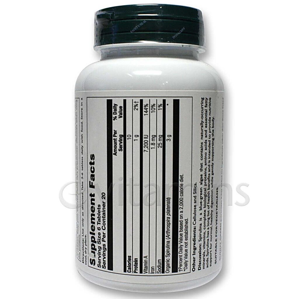 Sunny Green Spirulina Orgânica 120 Comprimidos - Superalimento Verde Natural - Imagem 2