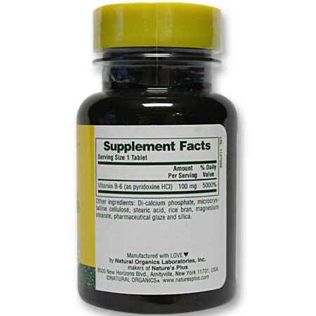 Nature's Plus, Vitamina B-6 100 mg - 90 Tabletes - Image 2