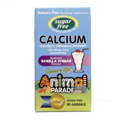 Nature's Plus Animais Parade® Cálcio sem Açúcar 90 Mastigáveis - Ossos Fortes e Saudáveis