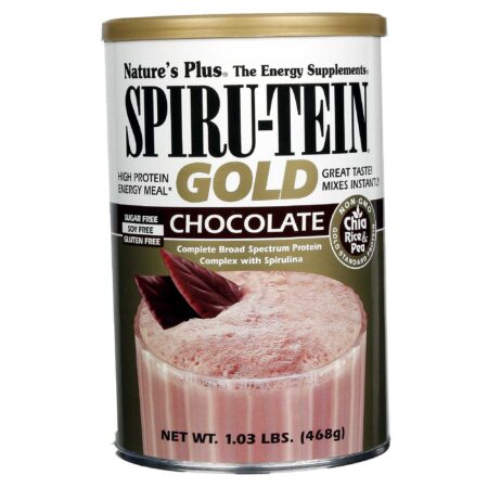 Nature's Plus, Proteína Spiru-Tein® Gold, Chocolate - 468 g