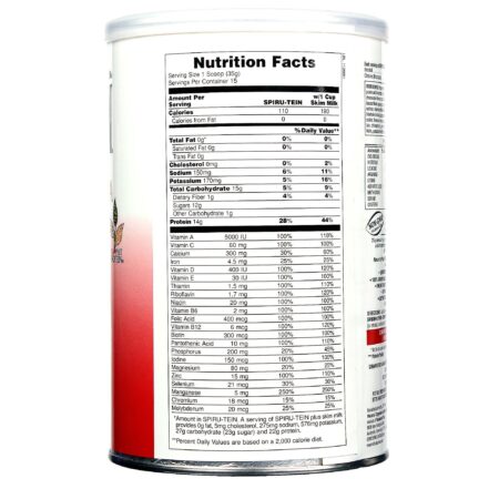 Nature's Plus, Proteína Spiru-Tein®, Morango e Banana - 510 g (1.12 lbs) - Image 2