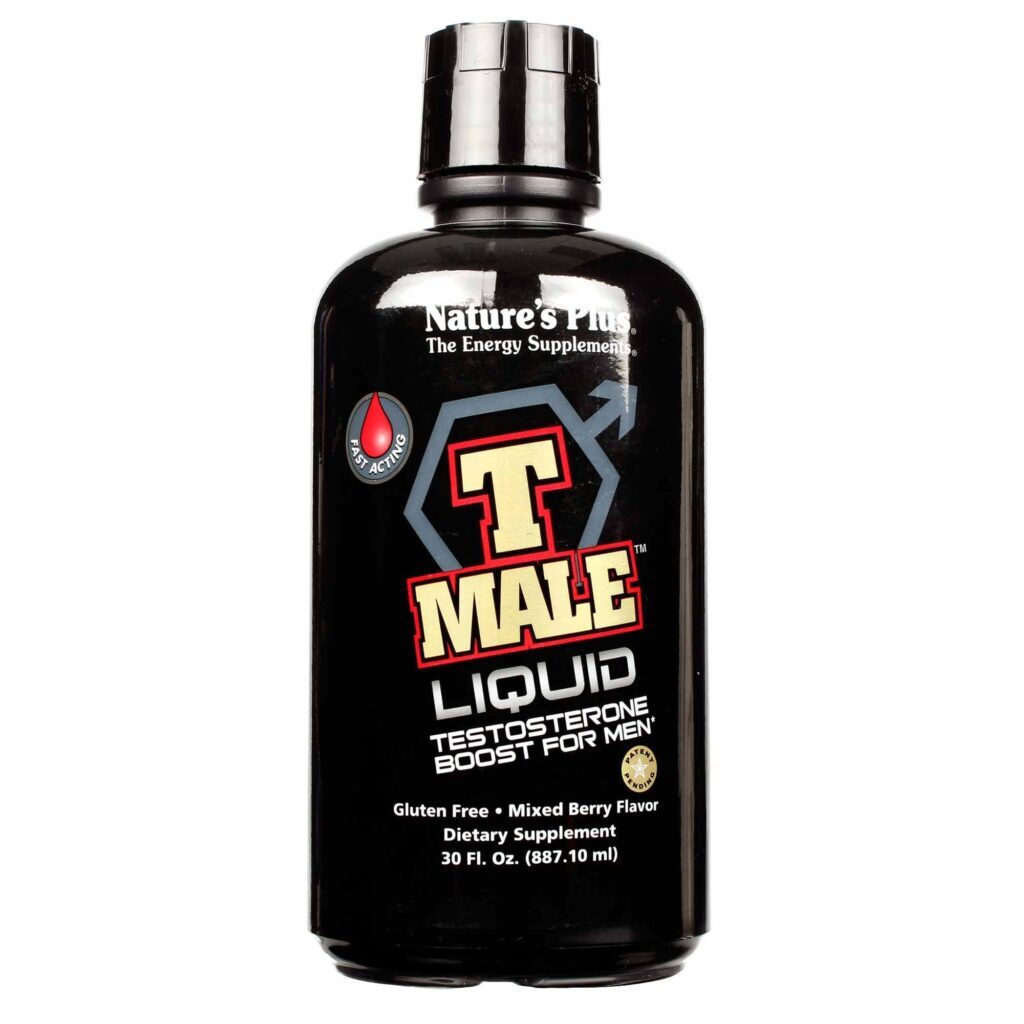 Nature's Plus T Male Líquido: Impulso de Testosterona 887,10mL | Energia Masculina Natural