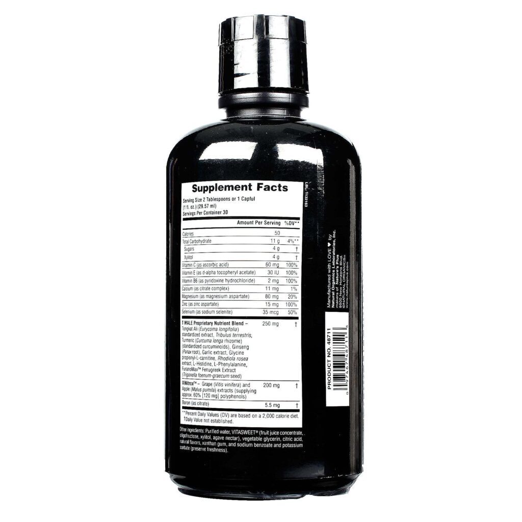 Nature's Plus T Male Líquido: Impulso de Testosterona 887,10mL | Energia Masculina Natural - Imagem 2