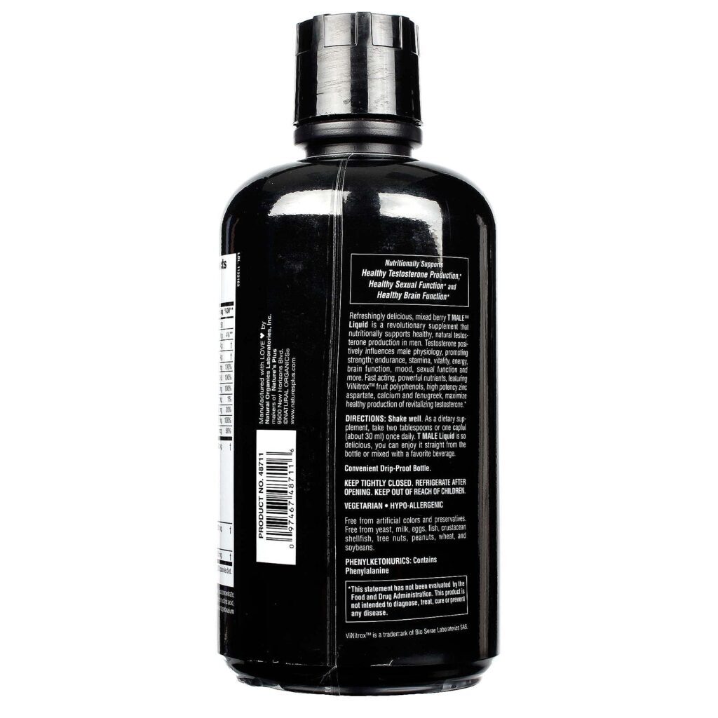 Nature's Plus T Male Líquido: Impulso de Testosterona 887,10mL | Energia Masculina Natural - Imagem 3