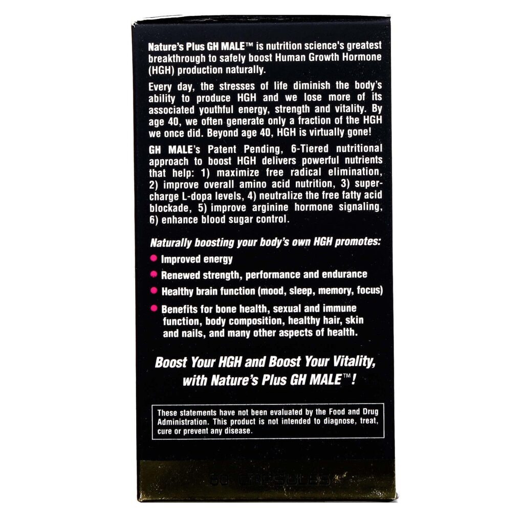 GH Male™ Nature's Plus - Hormônio do Crescimento para Homens - 60 Cápsulas - Imagem 3
