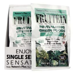 Nature's Plus Fruitein Revitalizing Verde Alimentos Frutas Tropicais 8 Sachês - Energia e Nutrição Diária