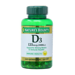 Nature's Bounty Vitamina D3 5000 UI - 240 Cápsulas Gel - Saúde Óssea e Imunidade
