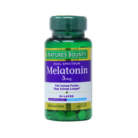 Nature's Bounty, Melatonina Camada de Espectro Duplo - 5 mg - 60 Tabletes