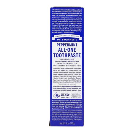 Dr. Bronner's All-One Creme Dental, Hortelã-pimenta - 5 oz - Image 4