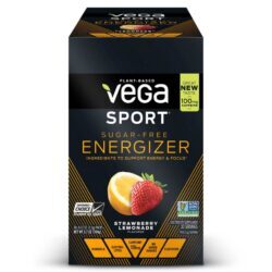 Vega Sport Energético Sem Açúcar Limonada de Morango - 30 Pacotes de 3.4g (0.12 oz)