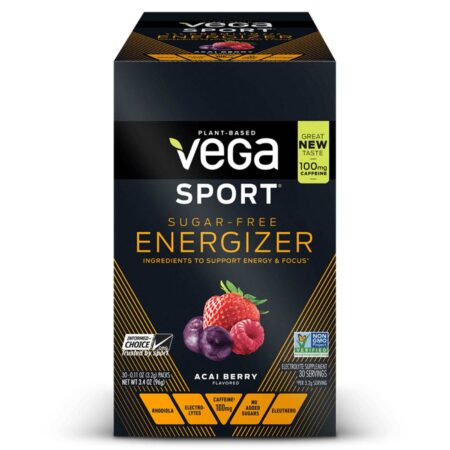 Vega Sport Sugar-Free Energizer Açaí - 30 - 0,11 onça de pacotes