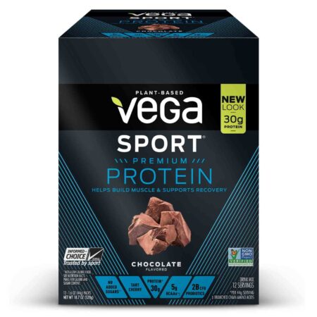 Vega, Proteína de Desempenho Esportivo - Chocolate - 12 Pacotes com 44g