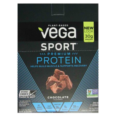 Vega, Proteína de Desempenho Esportivo - Chocolate - 12 Pacotes com 44g - Image 2