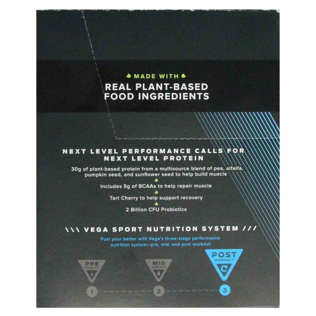 Vega Proteína de Desempenho Esportivo Sabor Chocolate - 12 Pacotes 44g - Imagem 4