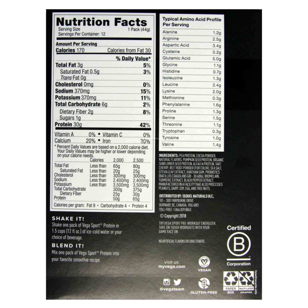 Vega Proteína de Desempenho Esportivo Sabor Chocolate - 12 Pacotes 44g - Imagem 5