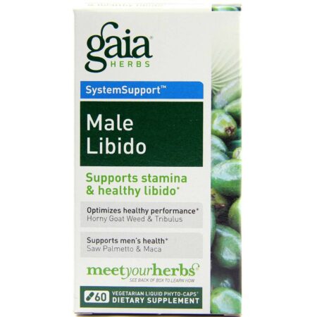 Gaia Herbs, Libido Masculino - Sistema de Suporte - 60 Cápsulas Vegetarianas