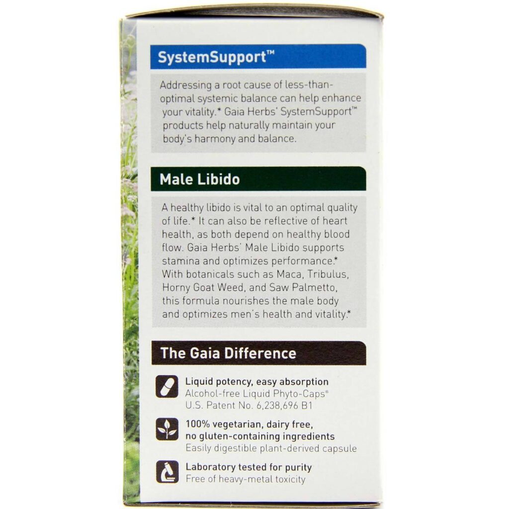 Gaia Herbs Libido Masculino - Sistema de Suporte com 60 Cápsulas Vegetarianas - Imagem 3