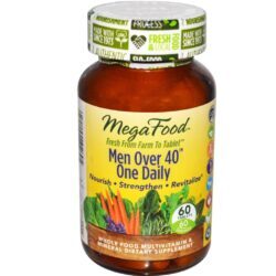 MegaFood Men Over 40 One Daily, Ferro Livre - 60 Tabletes | Suplemento Vitamínico Masculino