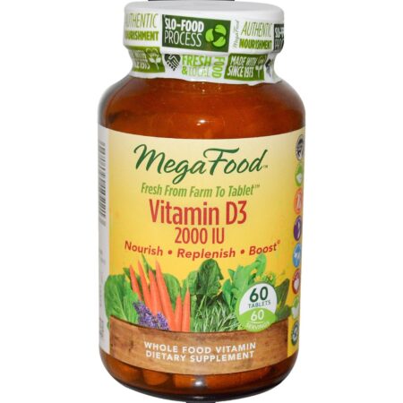 MegaFood Vitamina D3 - 2,000 IU - 60 Tabletes