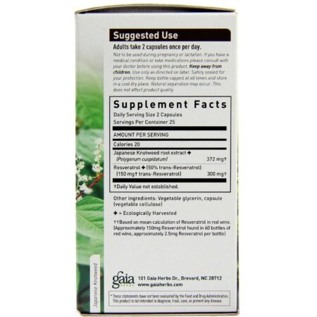 Gaia Herbs, Resveratrol 150 - 50 Fito-Cápsulas Vegetarianas - Image 2