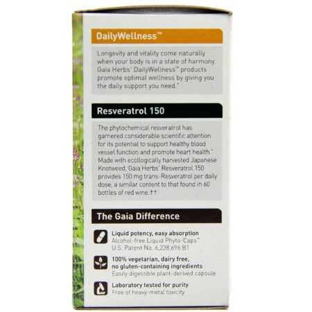 Gaia Herbs, Resveratrol 150 - 50 Fito-Cápsulas Vegetarianas - Image 4