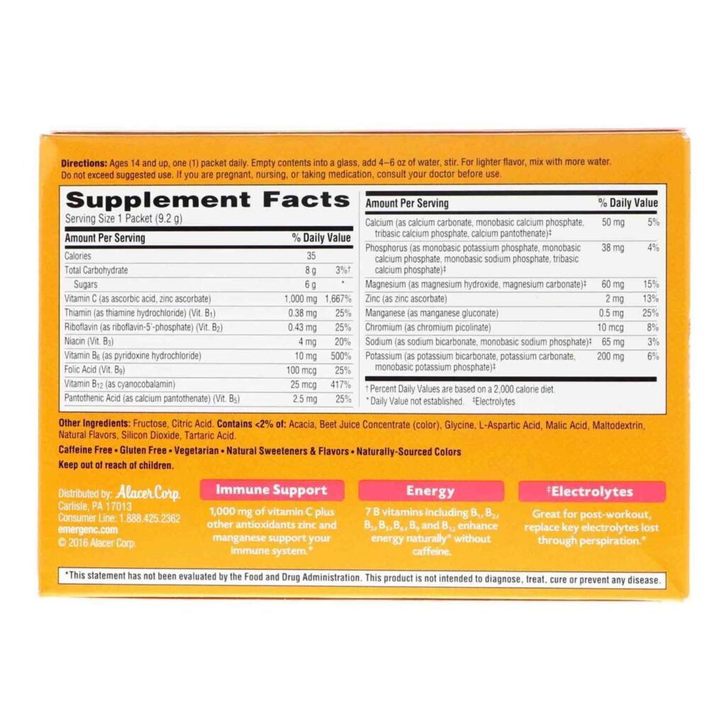 Emergen-C Sabor Tropical - 30 Pacotes de Vitamina C para Impulso Energético - Imagem 3