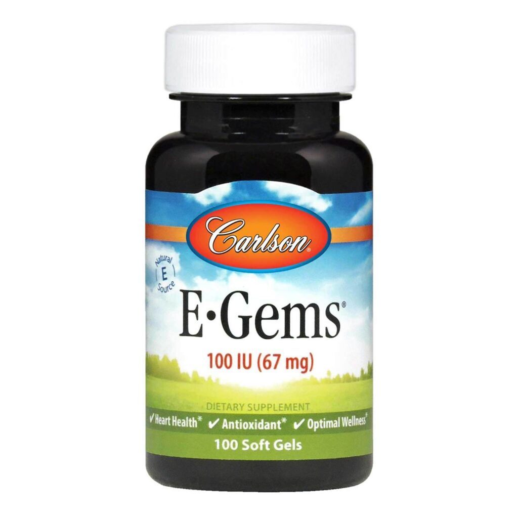 Carlson Labs E-Gems 100 UI: Vitamina E Pura 100 Cápsulas Gel Saúde Antioxidante
